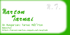 marton tarnai business card